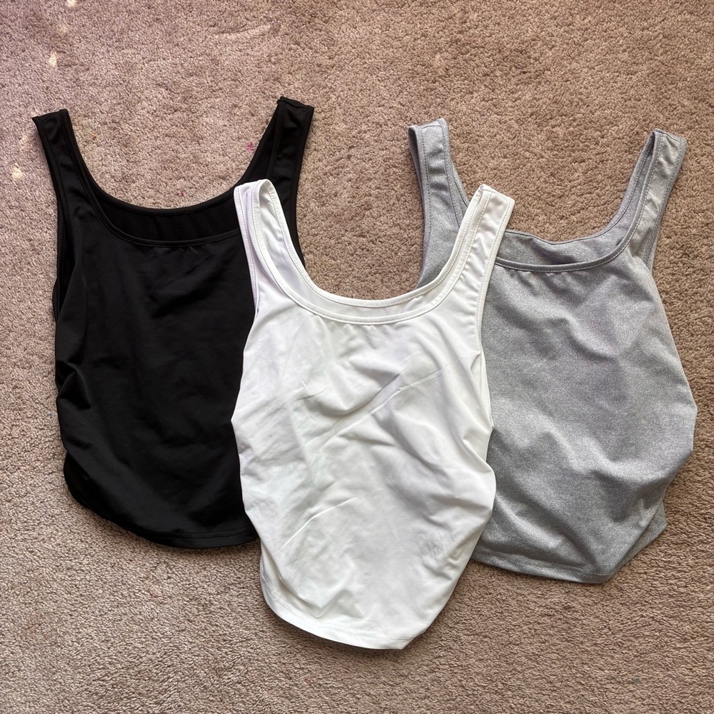 Women's Black, White, and Gray Tank Tops - Picture 3 of 14